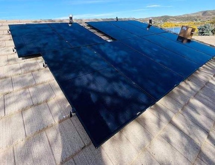 Solar panels installed under tree shade